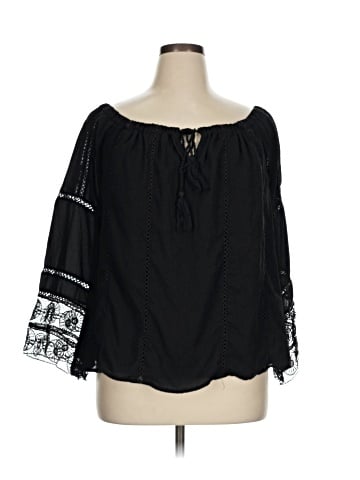 Kaari Blue 3/4 Sleeve Blouse (view 1)
