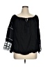 Kaari Blue 100% Polyester Black 3/4 Sleeve Blouse Size XL - photo 1