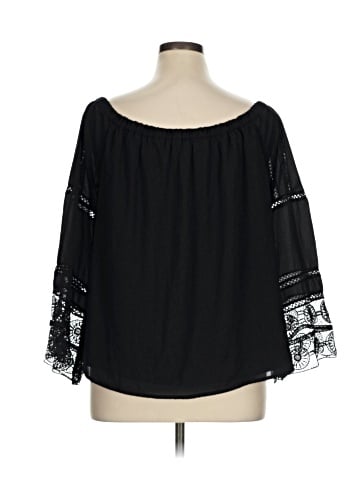 Kaari Blue 3/4 Sleeve Blouse (view 2)