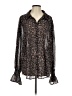 Festi 100% Polyester Floral Black Long Sleeve Blouse Size 2 Plus - photo 1