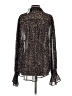 Festi 100% Polyester Floral Black Long Sleeve Blouse Size 2 Plus - photo 2