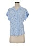 Alexander Jordan Polka Dots Blue Short Sleeve Blouse Size S - photo 1