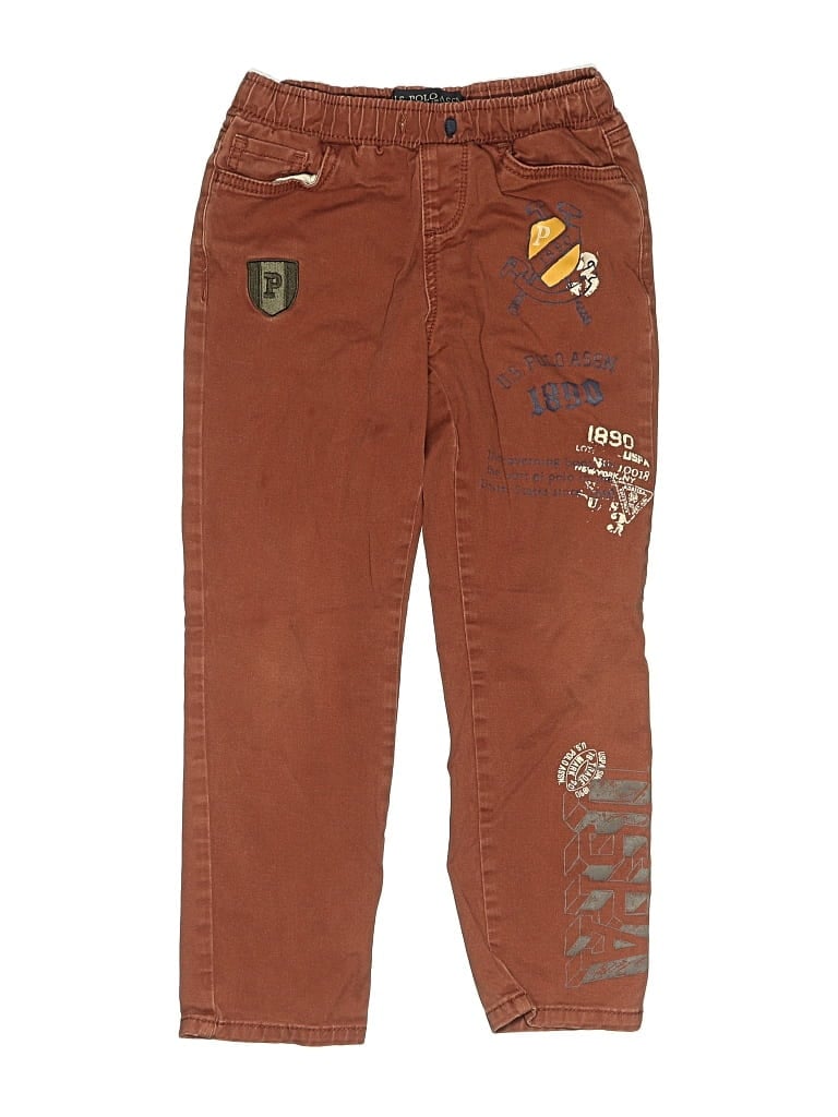 Pre-owned U.s. Polo Assn Kids' Khaki Pant In Brown
