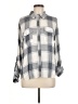 Harper 100% Rayon Plaid Gray Long Sleeve Button-Down Shirt Size M - photo 1