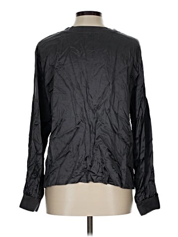 Garnet Hill Long Sleeve Silk Top (view 2)