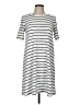 Gap Stripes Gray Casual Dress Size Med Petite - photo 1