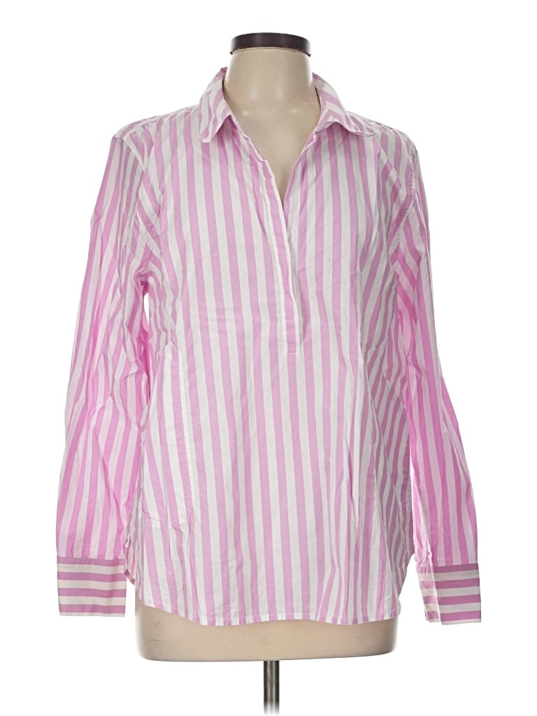 Pre-owned Jcrew Long Sleeve Blouse In Pink