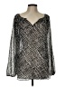 Daisy Fuentes 100% Polyester Silver Long Sleeve Blouse Size L - photo 1