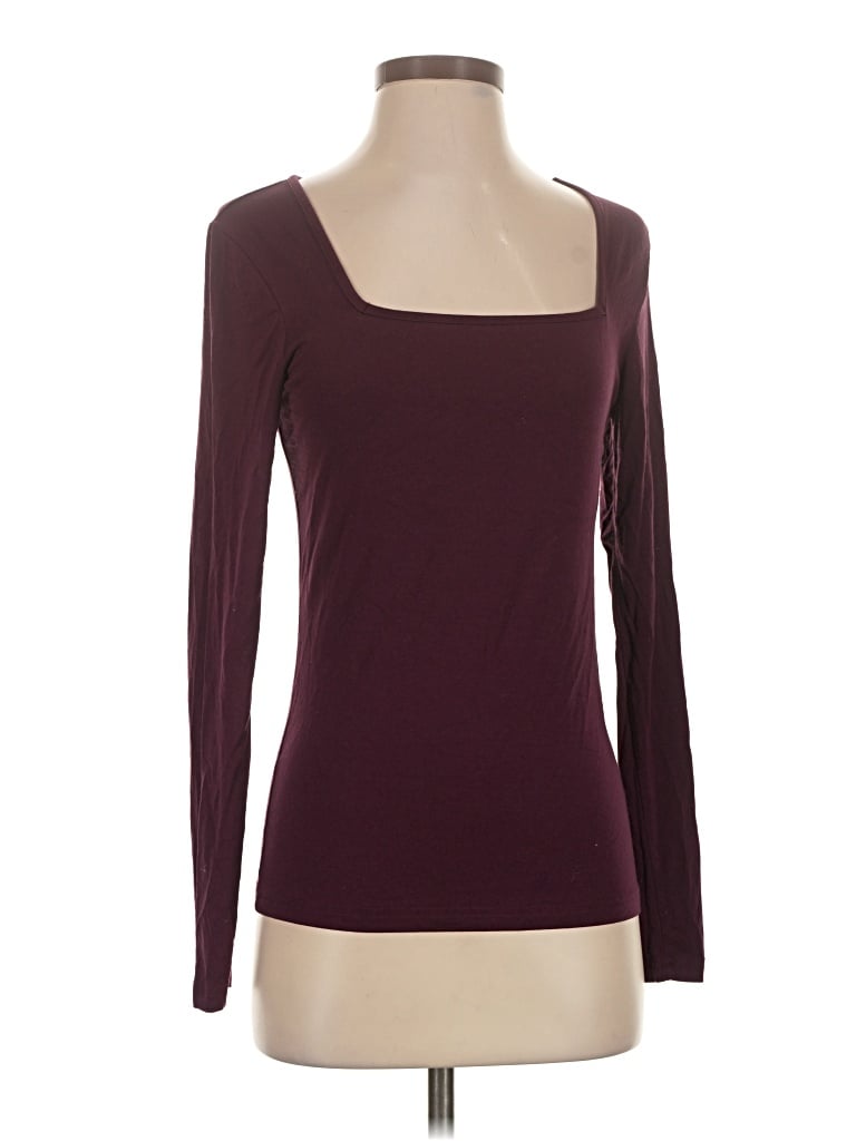 Pre-owned Mangopop Collection Long Sleeve T-shirt In Burgundy
