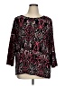 JM Collection Jacquard Black 3/4 Sleeve Blouse Size 1X (estimated) - photo 1