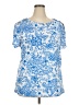 Annalese 100% Polyester Blue Short Sleeve Blouse Size 2X - photo 1