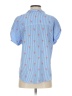 Per Se 100% Rayon Hearts Blue Short Sleeve Blouse Size S - photo 2