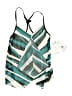 Beach House Graphic Teal Swimsuit Top Size 6 - photo 1