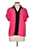 Shein Color Block Pink Short Sleeve Blouse Size L - photo 1