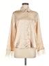 Ellison 100% Polyester Metallic Gold Long Sleeve Blouse Size M - photo 1