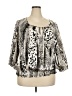 Avenue Animal Print Silver 3/4 Sleeve Blouse Size 18 Plus - photo 1
