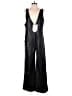 Avec Les Filles 100% Polyester Metallic Black Jumpsuit Size M - photo 1