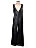 Avec Les Filles 100% Polyester Metallic Black Jumpsuit Size M - photo 2