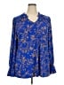 Susan Graver Blue Long Sleeve Blouse Size 2X - photo 1