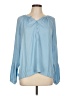 Ann Taylor LOFT 100% Polyester Blue Long Sleeve Blouse Size L - photo 1
