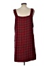 Shein 100% Polyester Plaid Red Casual Dress Size 12 - photo 2