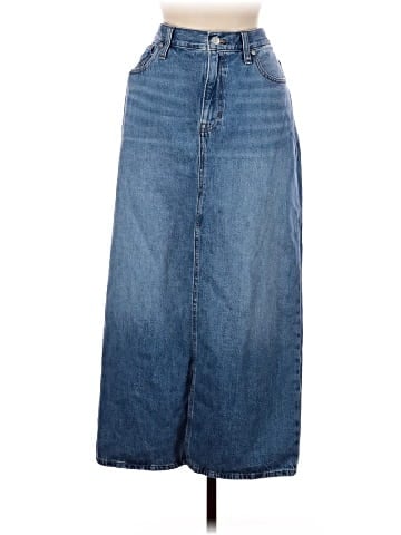 Madewell Denim Mid-Rise Maxi Skirt in Pratt Wash (view 1)