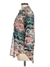 Dots 100% Polyester Print Teal 3/4 Sleeve Blouse Size M - photo 5