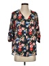 Q&A 100% Polyester Floral Black 3/4 Sleeve Blouse Size S - photo 1
