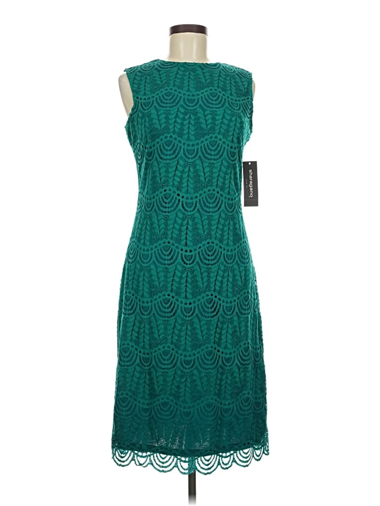 Pre-owned Sharagano Cocktail Dress In Teal