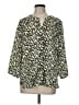 Jachs Girlfriend 100% Polyester Animal Print Green 3/4 Sleeve Blouse Size M - photo 1