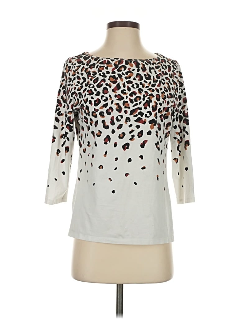Pre-owned Talbots 3/4 Sleeve T-shirt In Ivory