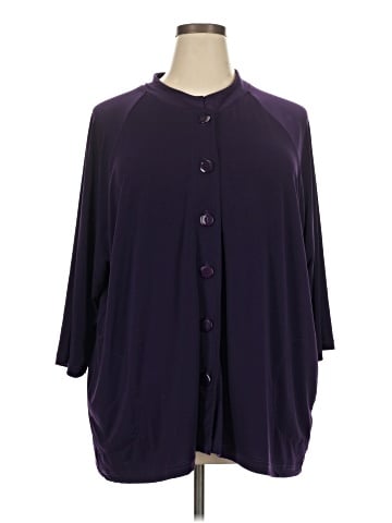 Ulla Popken 3/4 Sleeve Button-Down Shirt (view 1)