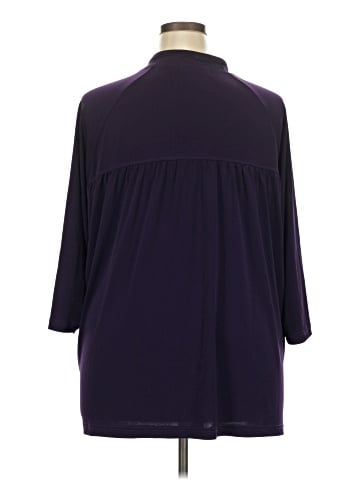 Ulla Popken 3/4 Sleeve Button-Down Shirt (view 2)
