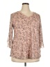 Timeson Tan 3/4 Sleeve Blouse Size XXL - photo 1