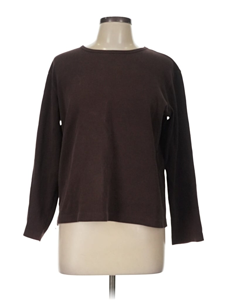 Pre-owned Talbots 3/4 Sleeve T-shirt In Brown