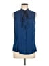 Anne Klein 100% Polyester Blue Sleeveless Blouse Size 8 - photo 1