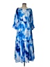 Scoop Tie-dye Blue Cocktail Dress Size L - photo 1