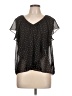 XXI 100% Polyester Black Short Sleeve Blouse Size L - photo 1