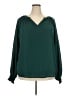 Unbranded 100% Polyester Green Long Sleeve Blouse Size 2XL - photo 1