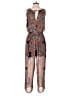 Sweet Storm 100% Polyester Paisley Brown Jumpsuit Size S - photo 2