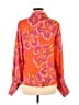 Shein 100% Polyester Print Orange Long Sleeve Blouse Size 8 - photo 2