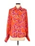 Shein 100% Polyester Print Orange Long Sleeve Blouse Size 8 - photo 1