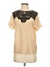 Lil 100% Nylon Tan Short Sleeve Blouse Size Sm Plus - photo 1