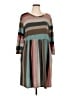 Egs Stripes Brown Casual Dress Size 1X - photo 1