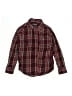 Lands' End 100% Cotton Plaid Burgundy Long Sleeve Button-Down Shirt Size 5 - 6 - photo 1