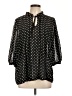 Daniel Rainn Polka Dots Black Long Sleeve Blouse Size L - photo 1