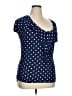 French Laundry Polka Dots Blue Short Sleeve Top Size XL - photo 1