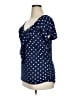 French Laundry Polka Dots Blue Short Sleeve Top Size XL - photo 5