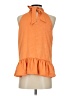 Fab'rik 100% Polyester Orange Sleeveless Blouse Size S - photo 2