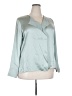 Carlisle 100% Silk Teal Long Sleeve Silk Top Size 16 - photo 1